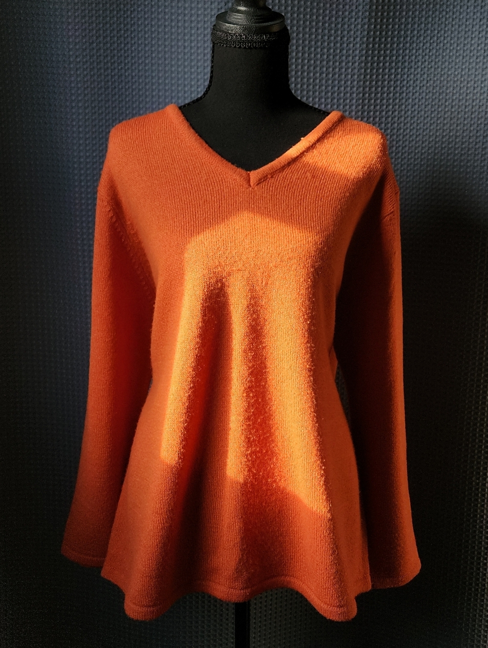 Orange V-Neck Cozy Knit Sweater
